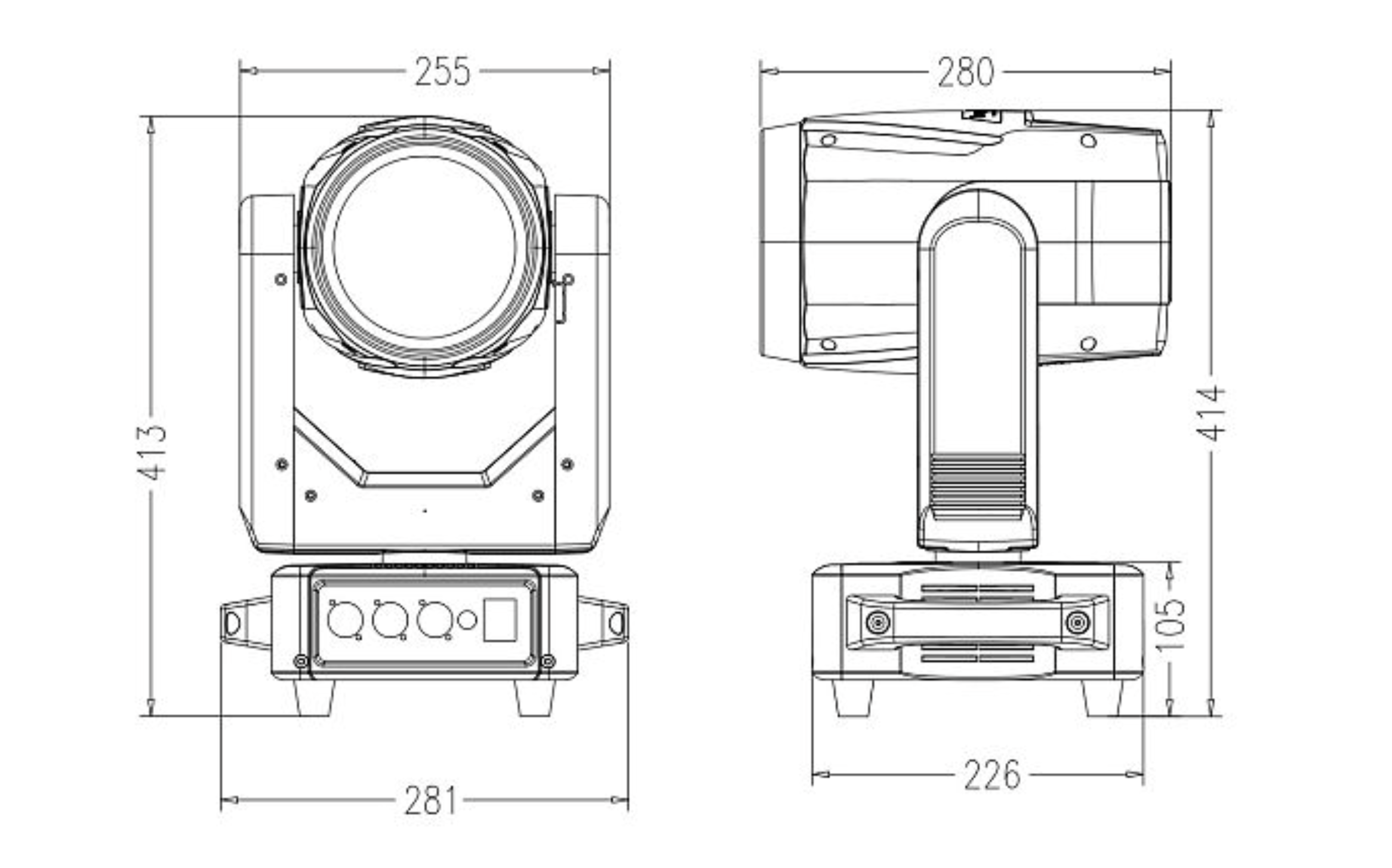 Moving Head Beam 14R com borda case duplo