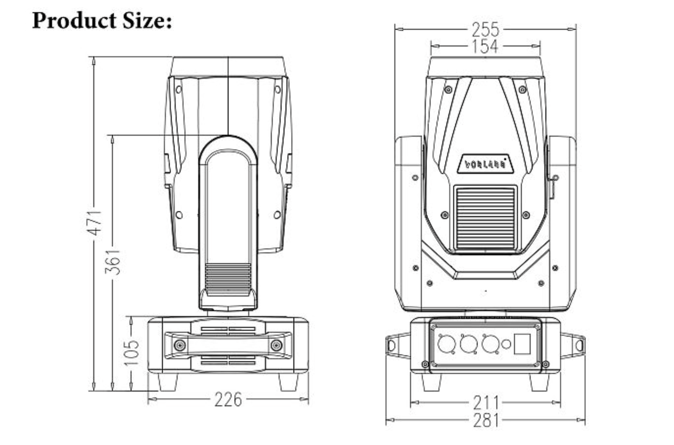 Moving Head Beam 14R com borda case duplo