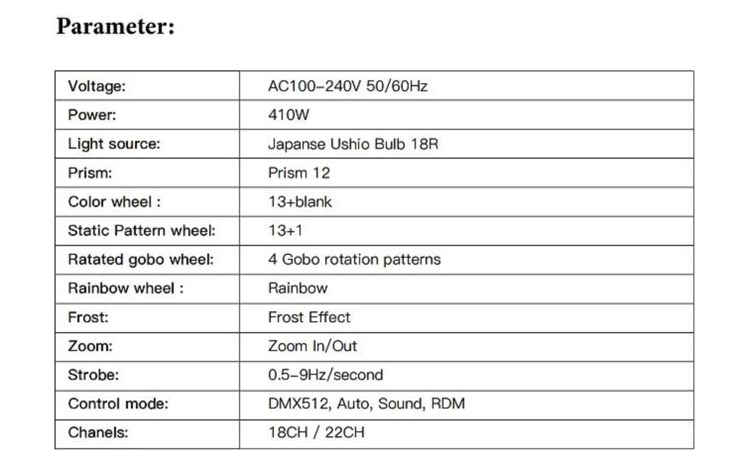 Moving Head Beam 18R Com Borda