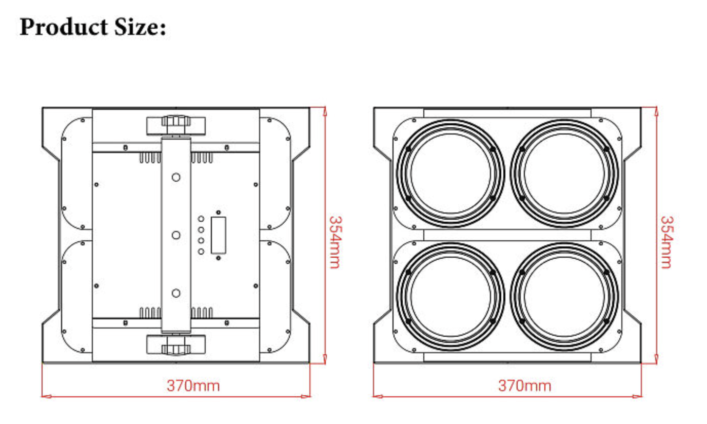 Brut 4 LED 400W Com Case