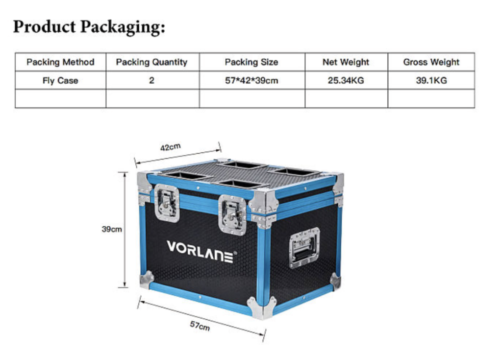 Moving Estrobo RGBW na Case