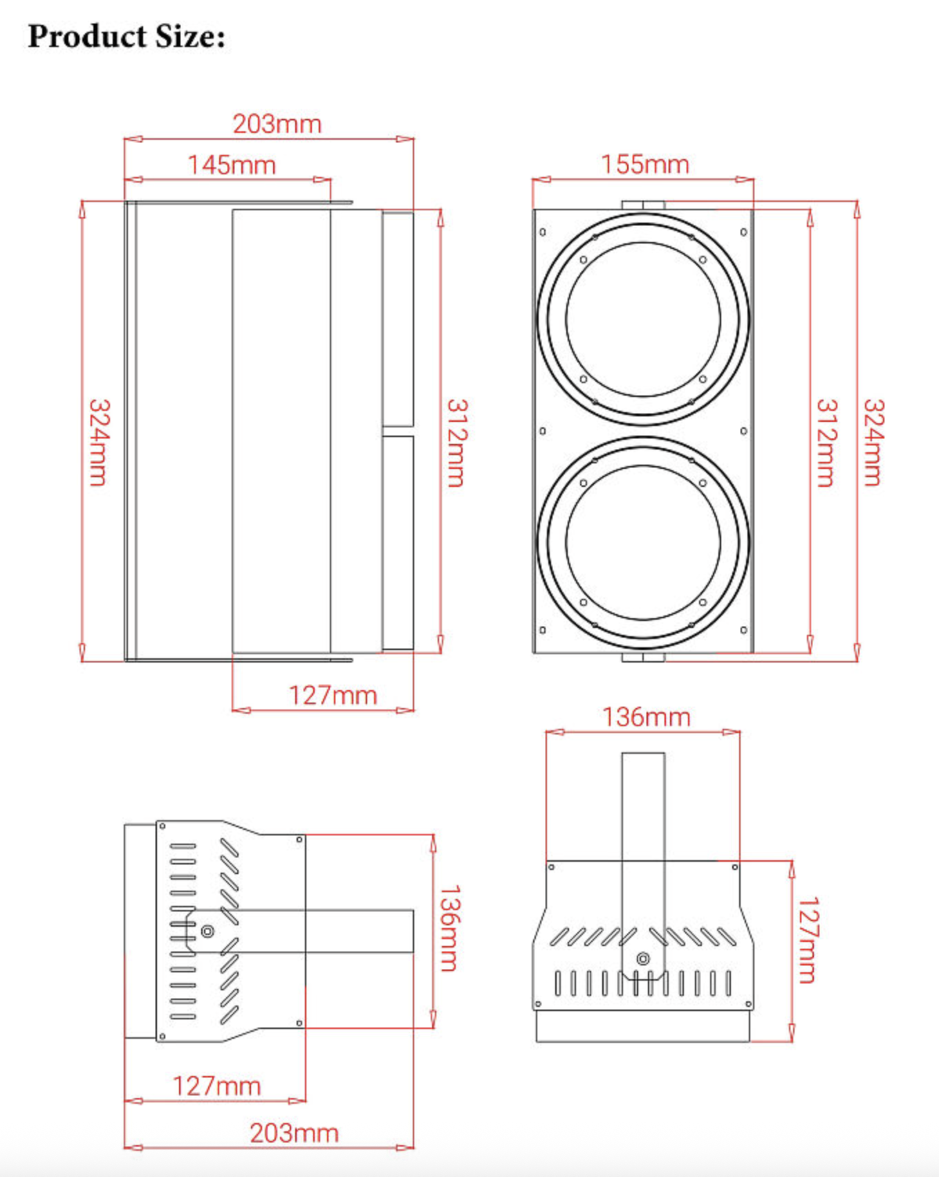 Brut 2 LED 200W Sem Case
