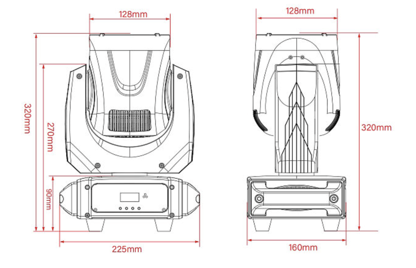 Kit 4 Moving Mini Abismo 120W