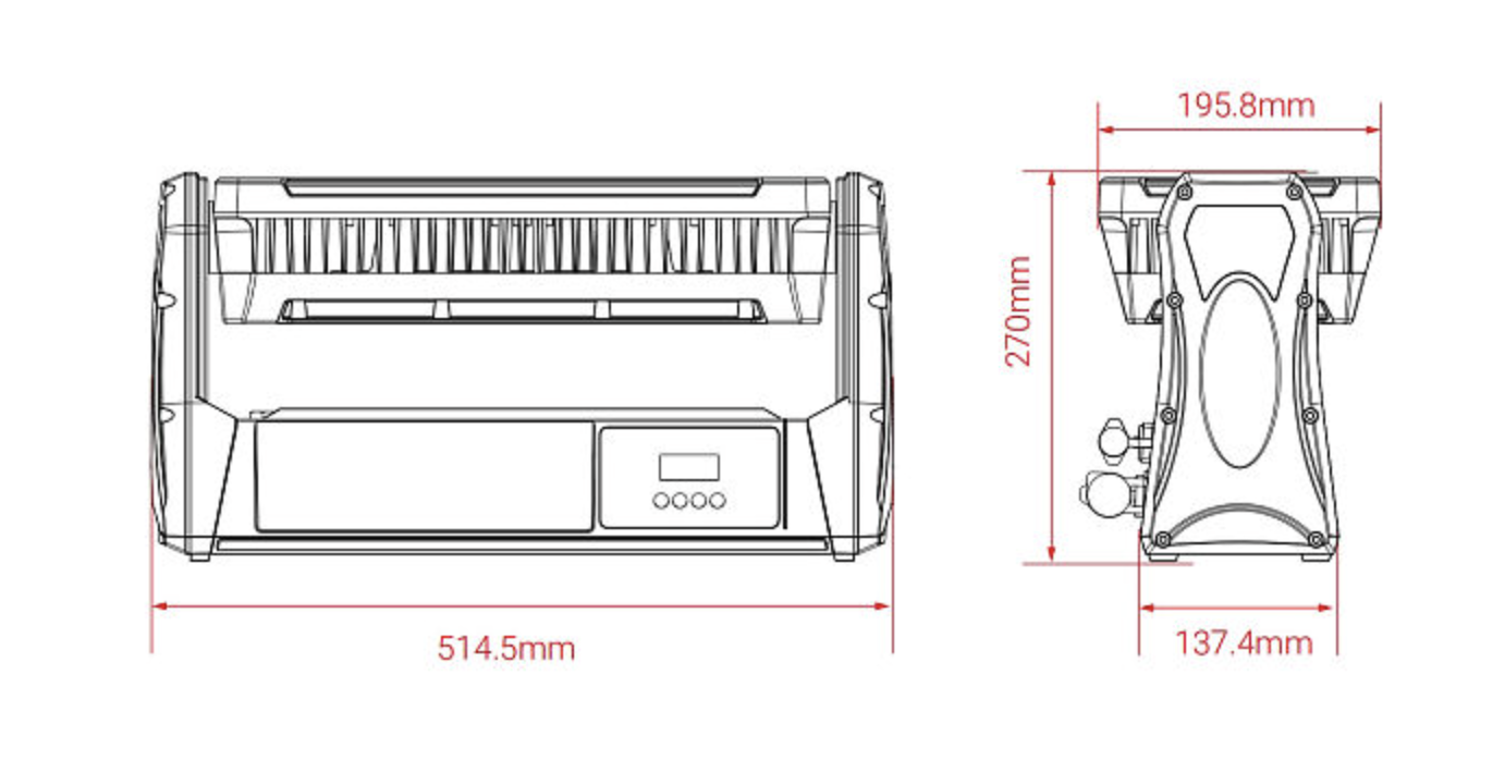 Moving Estrobo RGBW na Case